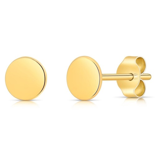 14k gold round disc - dot, stud