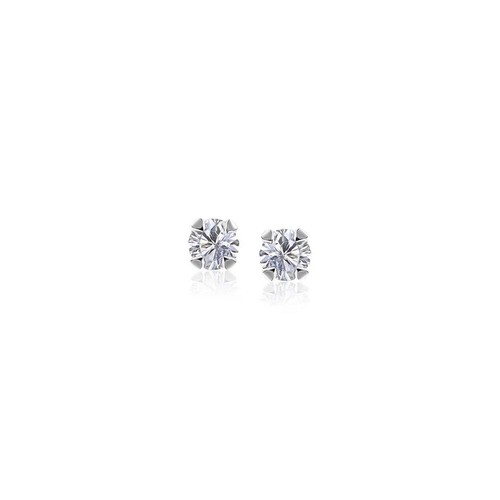 White stud earrings 14k - white,