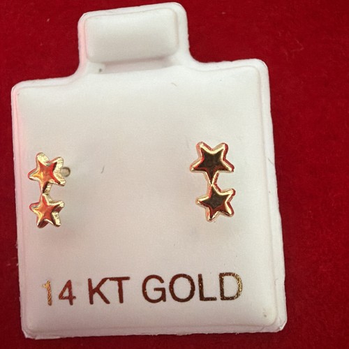 Double star shaped 14k gold - double,