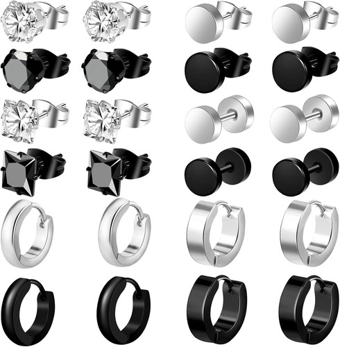Pairs black earrings for - black,