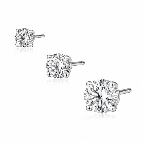 Sterling silver stud earrings - silver,
