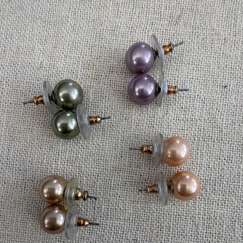 Multicolor faux pearl stud - faux,